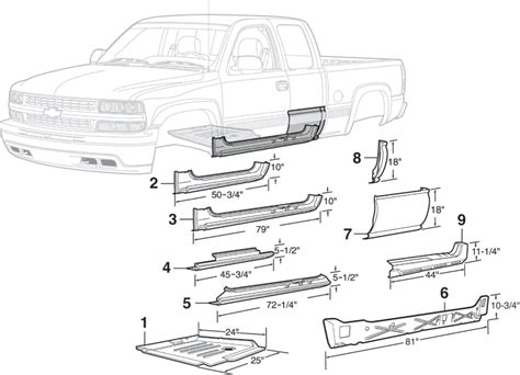 sheet metal repair parts for 2007 chevy silverado 1500 classice|Steel Extended Cab Repair Panels .